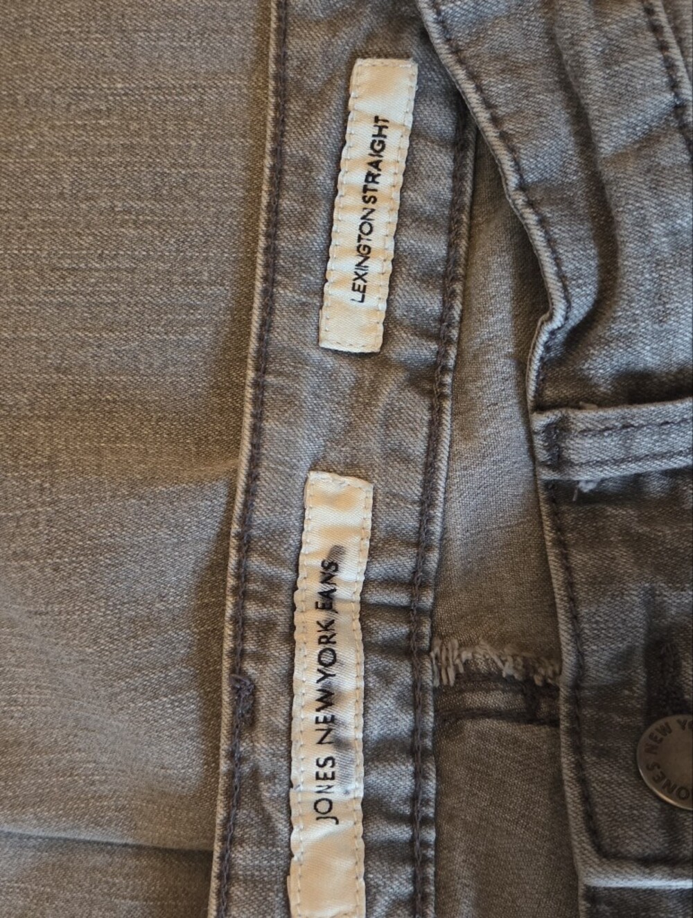 Jones New York Lexington Straight Grey Denim Jeans Size 8 - Picture 2 of 8